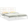 vidaXL Cadru de pat Super King, alb, 180x200 cm, lemn masiv