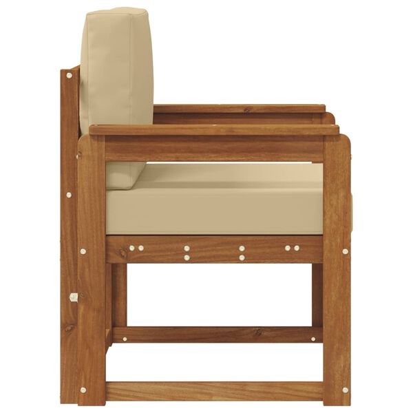 vidaXL Canapea de exterior Lemn de acacia solid și poliester natural