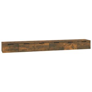 vidaXL Dulapuri perete 2 buc stejar afumat 102x30x20 cm lemn prelucrat