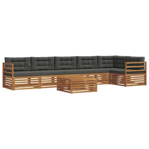 vidaXL Set de canapele de exterior cu pernă 7 pcs Natural și Antracit