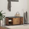 vidaXL Bancă pentru hol cu pernă cu raft Lemn vechi 100 x 38 x 46 cm