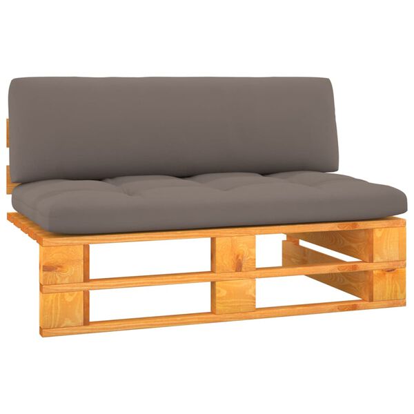 vidaXL Canapea mijloc grădină din paleți, maro miere, lemn pin tratat