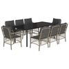 vidaXL Set mobilier grădină cu perne, 9 piese, gri deschis, poliratan