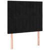vidaXL Pat box spring cu saltea, negru, 100x200 cm, catifea