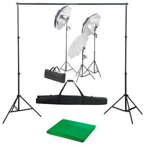 vidaXL Kit studio foto cu set de lumini și fundal