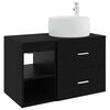 vidaXL Set de mobilier de baie suspendat 2 buc. Stejar Negru