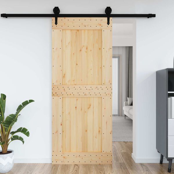 vidaXL Ușă NARVIK natural 95 x 210 cm Lemn de Pin Solid
