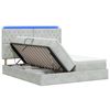 vidaXL Pat cu LED și saltea Gri deschis 180 x 200 cm Catifea