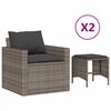 vidaXL Set canapea de grădină cu perne, 4 piese, gri, poliratan
