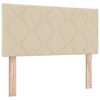 vidaXL Pat cu arcuri cu saltea cu headboard Crem 90 x 200 cm țesătură