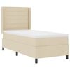 vidaXL Pat cu arcuri cu saltea cu headboard Crem 80 x 200 cm țesătură