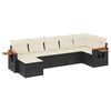 vidaXL Set canapele de grădină cu perne, 7 piese, negru, poliratan