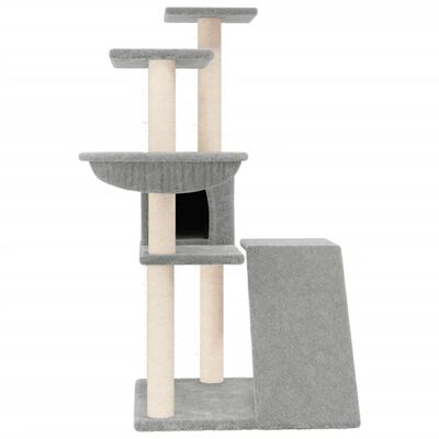 vidaXL Ansamblu pisici, stâlpi din funie sisal, gri deschis, 94 cm