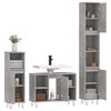 vidaXL Set mobilier de baie, 3 piese, gri beton, lemn compozit
