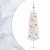 vidaXL Brad de Crăciun artificial &icirc;ngust cu globuri 120 cm 150 LED-uri