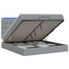 vidaXL Pat Ottoman cu Saltea și LED Gri deschis 160 x 200 cm Țesătură