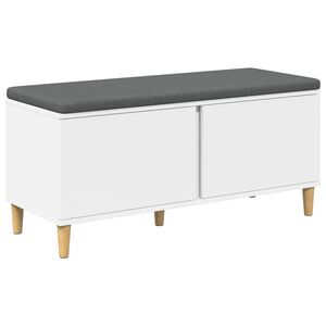 vidaXL Bancă pentru hol cu pernă cu depozitare Alb 60 x 38 x 46 cm