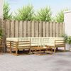 vidaXL Set de canapele de exterior cu pernă 7 pcs Natural și Crem