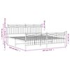 vidaXL Cadru de pat metalic cu tăblie de cap/picioare, alb, 183x213 cm