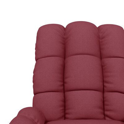 vidaXL Fotoliu de masaj cu ridicare, roșu vin, material textil