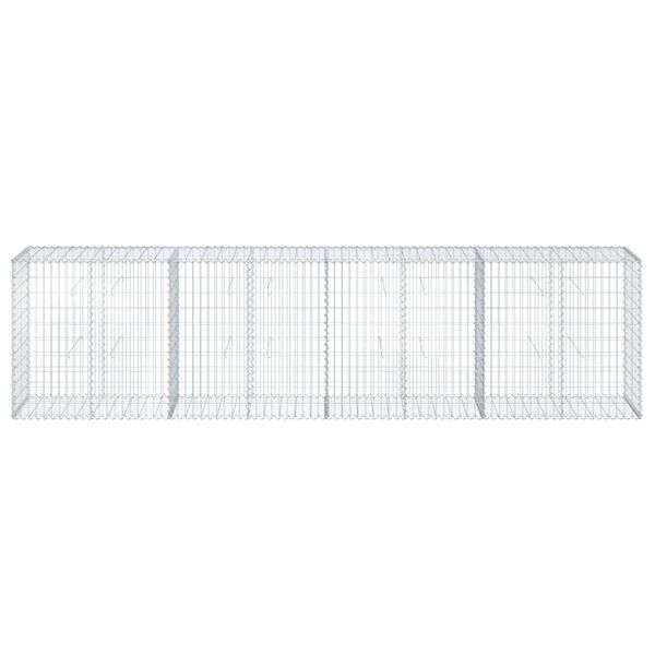 vidaXL Coș gabion cu capac, 400x50x100 cm, fier galvanizat
