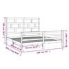 vidaXL Cadru de pat Super King, alb, 180x200 cm, lemn masiv