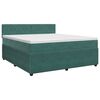 vidaXL Pat boxspring cu saltea Verde &icirc;nchis 140 x 200 cm Catifea