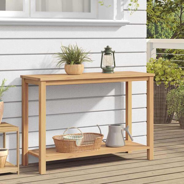 vidaXL Masă de cafea cu raft Maro 110 x 40 x 45 cm Lemn masiv de tec