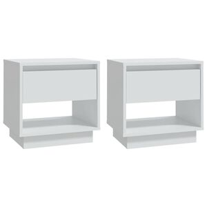 vidaXL Noptiere, alb, 2 buc., 45x34x44 cm, PAL