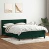 vidaXL Pat box spring cu saltea, verde &icirc;nchis, 160x210 cm, catifea