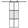 vidaXL Ușă glisantă cu set feronerie neagră 76x205cm sticlă securizată