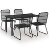 vidaXL Set mobilier de exterior, 5 piese, poliratan și sticlă