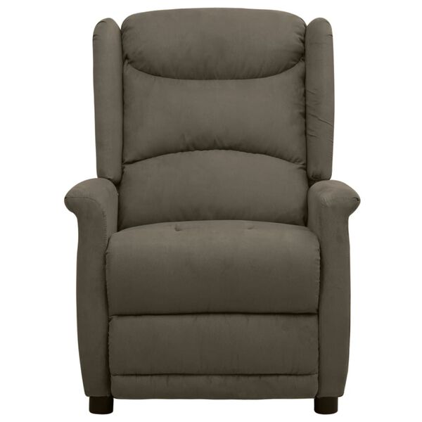 vidaXL Fotoliu de masaj cu ridicare, gri &icirc;nchis, textil microfibră