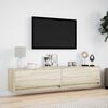 vidaXL Dulap TV de perete cu lumini LED, stejar sonoma, 180x31x38 cm