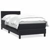 vidaXL Pat box spring cu saltea, negru, 80x210 cm, catifea