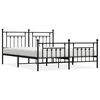 vidaXL Cadru pat fără saltea, tăblie de picioare negru 180x200cm metal