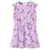 Rochie de copii, m&acirc;neci cu volane șnur talie, lila 104