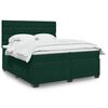 vidaXL Pat box spring cu saltea, verde &icirc;nchis, 200x200 cm, catifea
