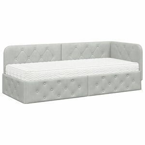 vidaXL Cadru de pat colțar Gri deschis 80 x 200 cm Catifea