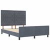 vidaXL Pat cu arcuri cu headboard Gri &icirc;nchis 140 x 200 cm Catifea