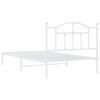 vidaXL Cadru de pat din metal cu tăblie, alb, 100x200 cm