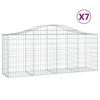 vidaXL Coșuri gabion arcuite 7 buc, 200x50x80/100 cm, fier galvanizat