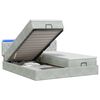 vidaXL Pat Ottoman cu Saltea și LED Gri deschis 160 x 200 cm Catifea
