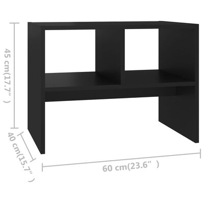 vidaXL Masă laterală, negru, 60x40x45 cm, PAL