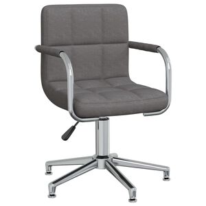 vidaXL Scaun de birou pivotant, gri &icirc;nchis, material textil