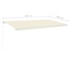 vidaXL Copertină retractabilă automat, cu st&acirc;lpi, crem, 6x3,5 m
