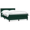 vidaXL Pat box spring cu saltea, verde &icirc;nchis, 160x220 cm, catifea