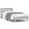 vidaXL Cadru de pat cu tăblie, gri beton, 75x190 cm, lemn prelucrat
