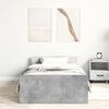 vidaXL Cadru de pat, gri beton, 90x190 cm, lemn prelucrat