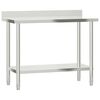 vidaXL Masă de lucru bucătărie bordură antistropire 110x55x93 cm oțel